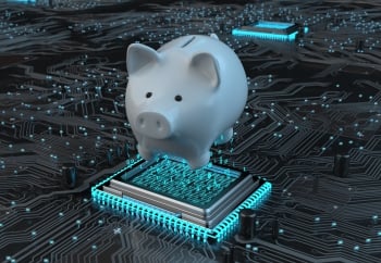 circuit board piggy bank image