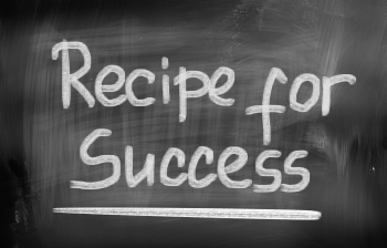 recipe for success chalkboard text image