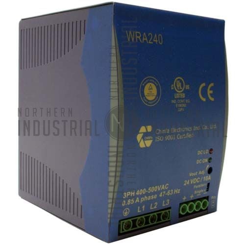 WRA240-24 Din Rail Switching 3 Phase Power Supply 400-500VAC 0.85A Input 24VDC 2 